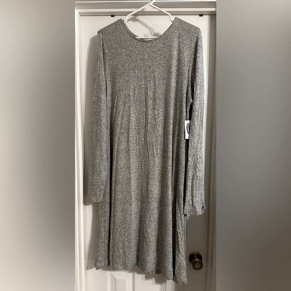 Stylish Old Navy Heathered Grey Sweater Dress - Size XL Tall, New With Tags